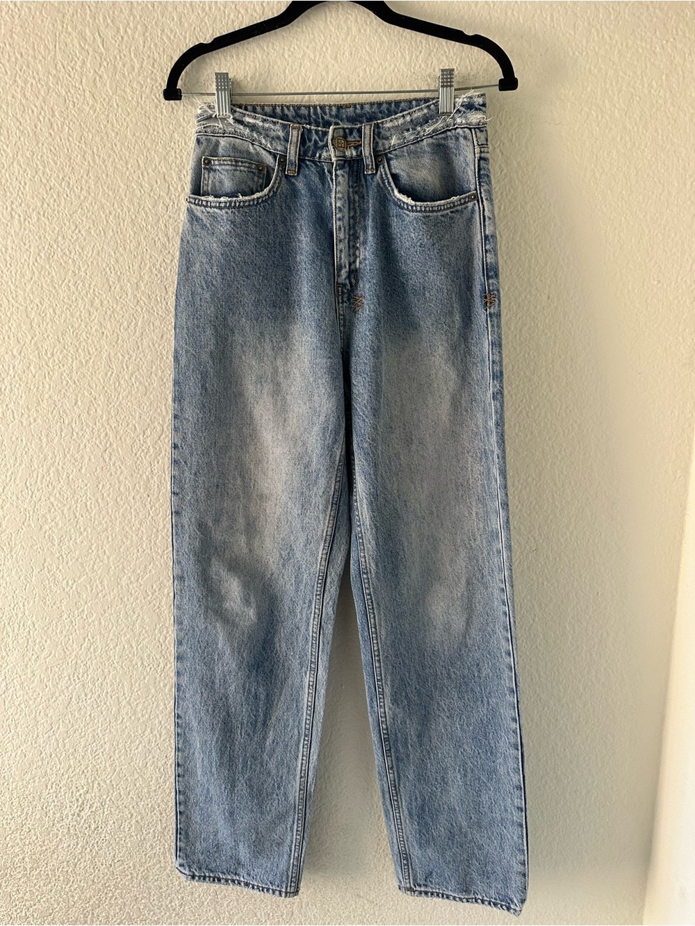 Ksubi Womens Playback Karma High Rise Straight Leg Distressed Jeans Size 28